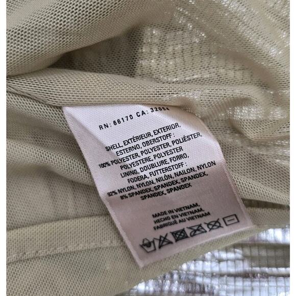 Anthropologie Top Womens Small Silver Tank Boxy Metallic Foil Maeve Shimmer - Picture 9 of 10